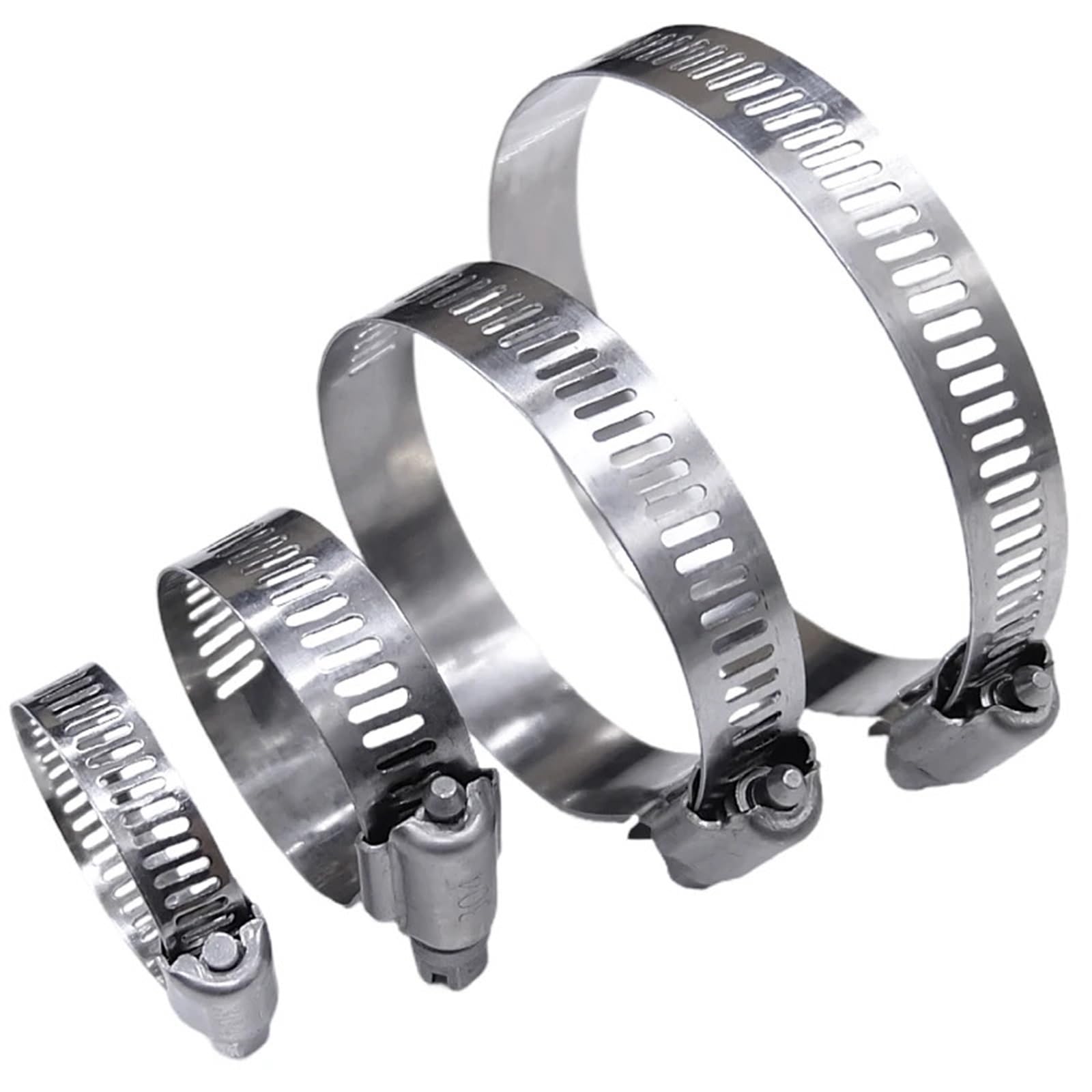 Abrazadera De Manguera Abrazaderas de manguera ajustables, abrazaderas de acero inoxidable, abrazaderas de tornillo sin fin, abrazaderas for tuberías de combustible de automóvil, herramientas fijas Pa