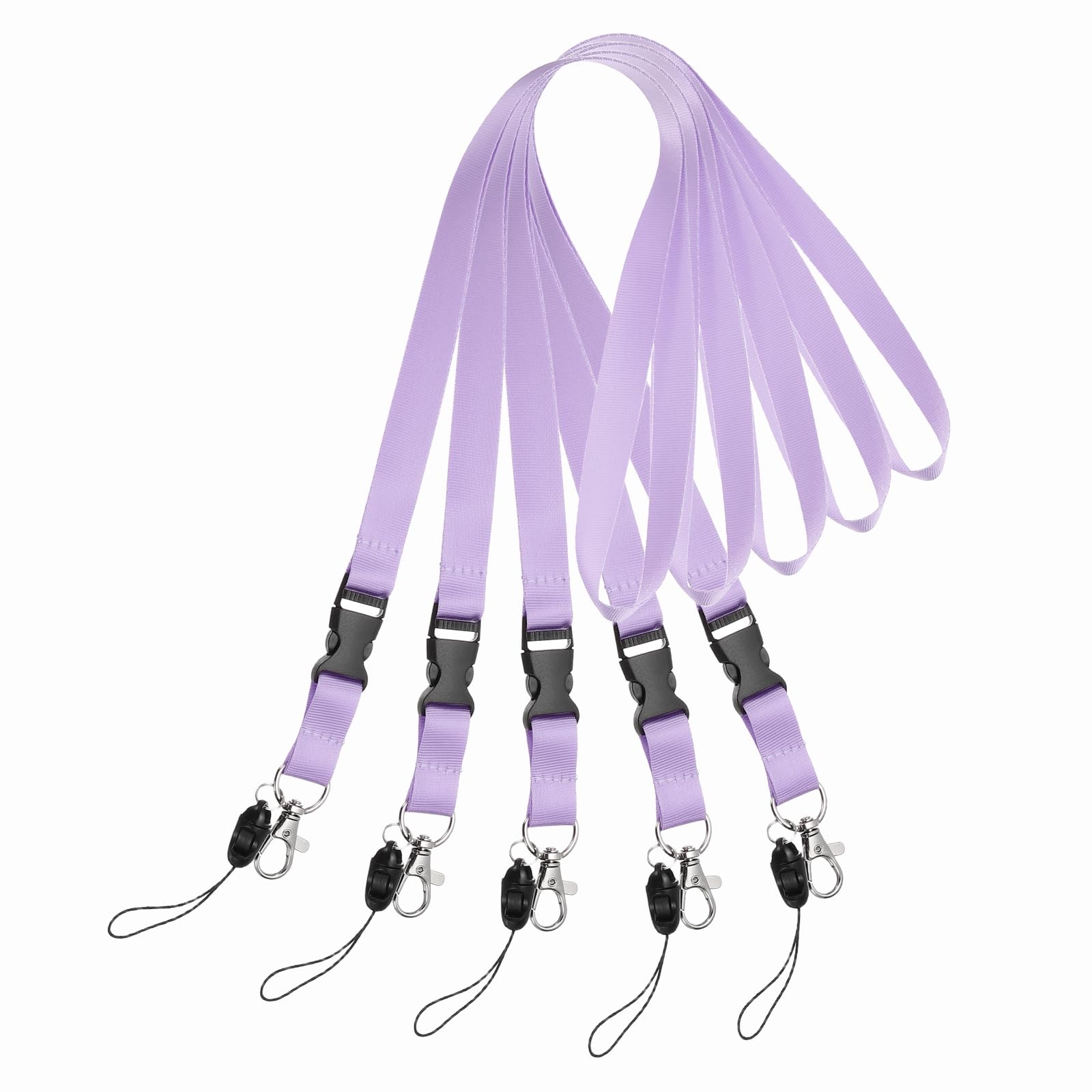 PATIKIL 5 Pack Light Purple Lanyards for Keys, Cool Breakaway Lanyard for Men, ID Badges Holder Straps with Lobster Clasp Keychains for Teachers Office Staff