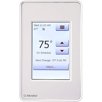 Oj Microline Radiant Floor Heating Thermostat Smart Wifi Programmable Thermostat With Gfci Dual Sensing Dual Voltage With Intuitive Touch Screen Interface Uwg4 4999 Includes Floor Sensor Amazon Com