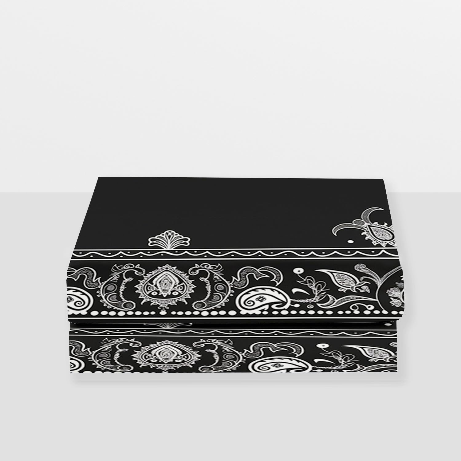 Paisley prześcieradło z gumką, miękkie prześcieradło, z nadrukiem, miękki, dekoracyjny materiał, pościel okrągła, elastyczna gumka 160 x 200 cm, wielokolorowe, zestaw z gumką, oddychająca pościel