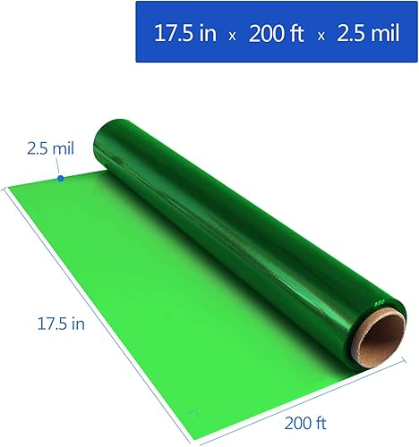Miniatura 2 de JOYIT Rollo de celofán verde (200 pies de largo x 17.5 pulgadas de ancho) - Papel de regalo de celofán verde transparente de 2.5 mil de grosor,