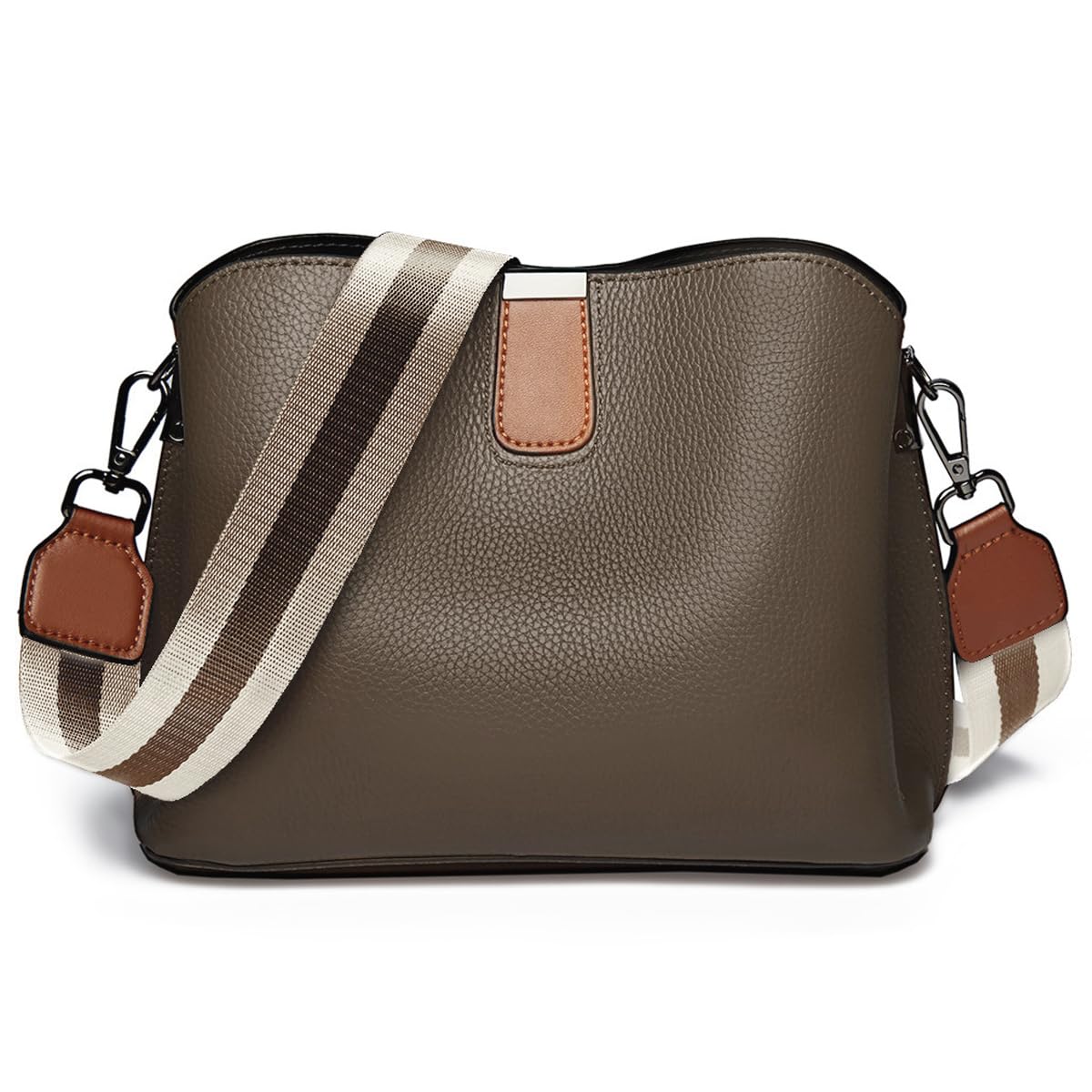 Leather Crossbody Phone Bag for Women Zip Closure Colorful Adjustable Strap