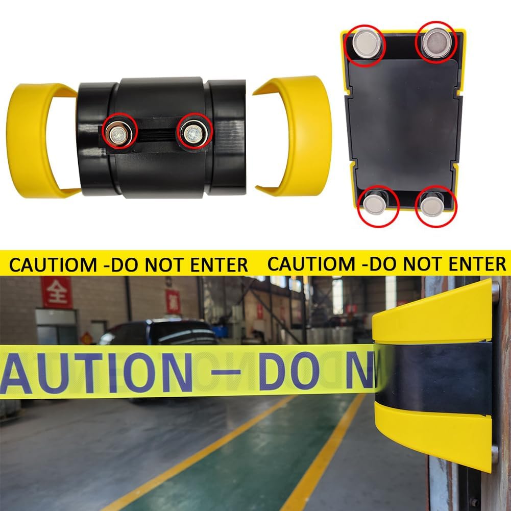 Magnetische Absperrseile, Sicherheitswarnbänder, 'caution Do Not Enter'wall Mounted Queuing Barrier, Retractable Barrier, Abs Plastic Housing, 5 / 10m, Warning Tape Personnel Guidance System（5m）