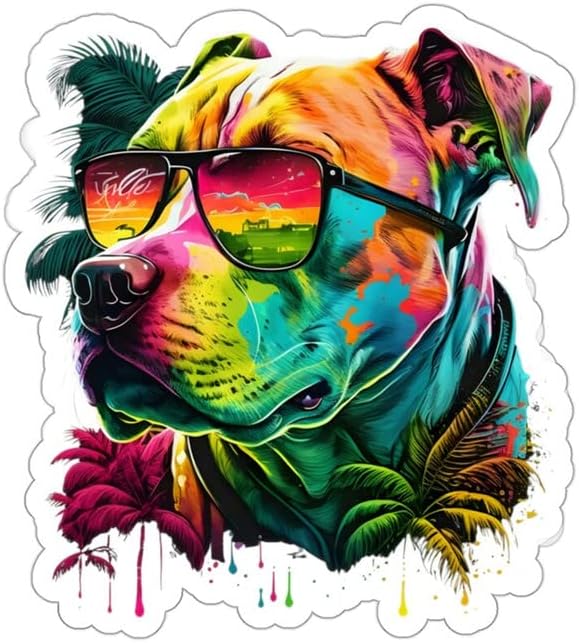 Impresionante calcomanía de vinilo para amantes de las mascotas de Pitbull Dog Paw Moody Animal para parachoques de coche, camión, camioneta, SUV,