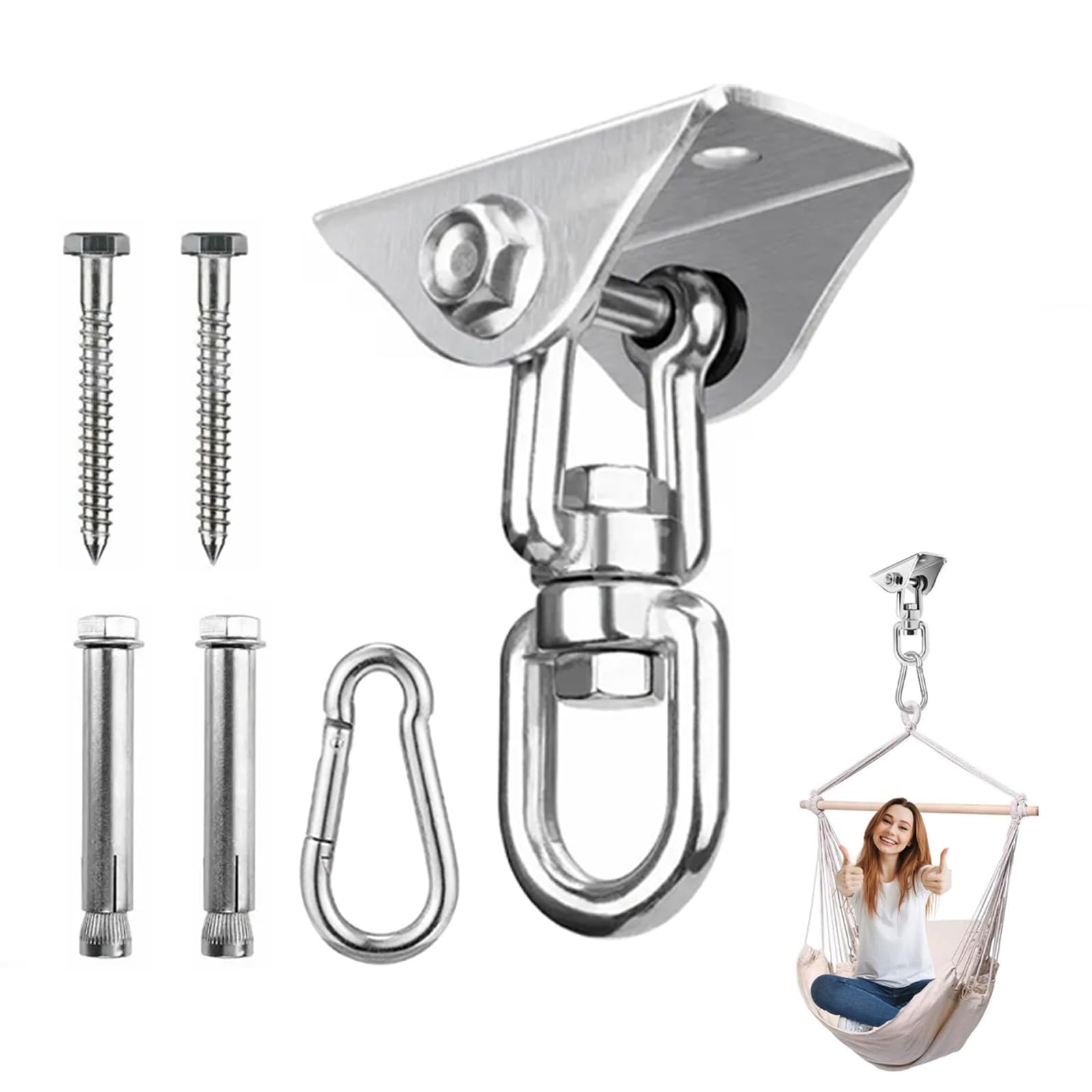 Lunyloer Heavy Duty Swing Hangers 360° Swivel Hooks with Screws