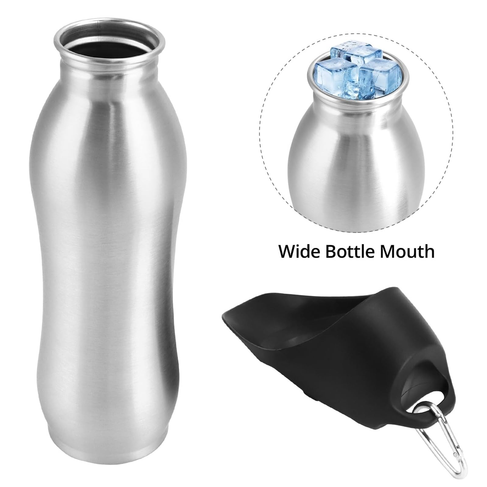 Borraccia per Cani 350ml/500ml/750ml Bottiglie d'Acqua per Cani in Acciaio Inossidabile 304 Alimentare Senza BPA Per Escursionismo Viaggio Passeggiata(500ml)