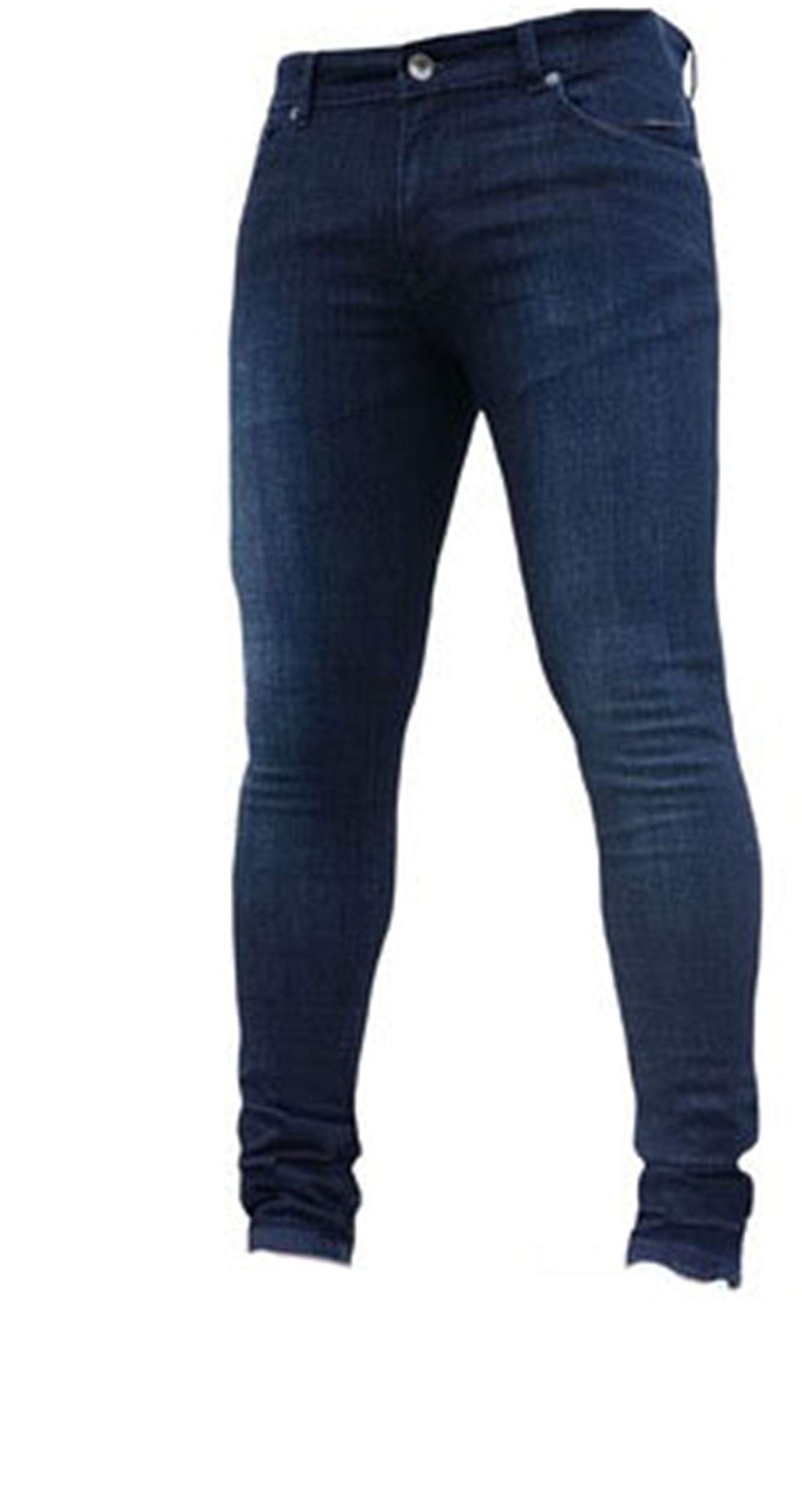 Mens Skinny Jeans Tapered Leg High Rise Jean Trousers Younger-Looking Fashionable Comfy Stretch Fit Denim Pants
