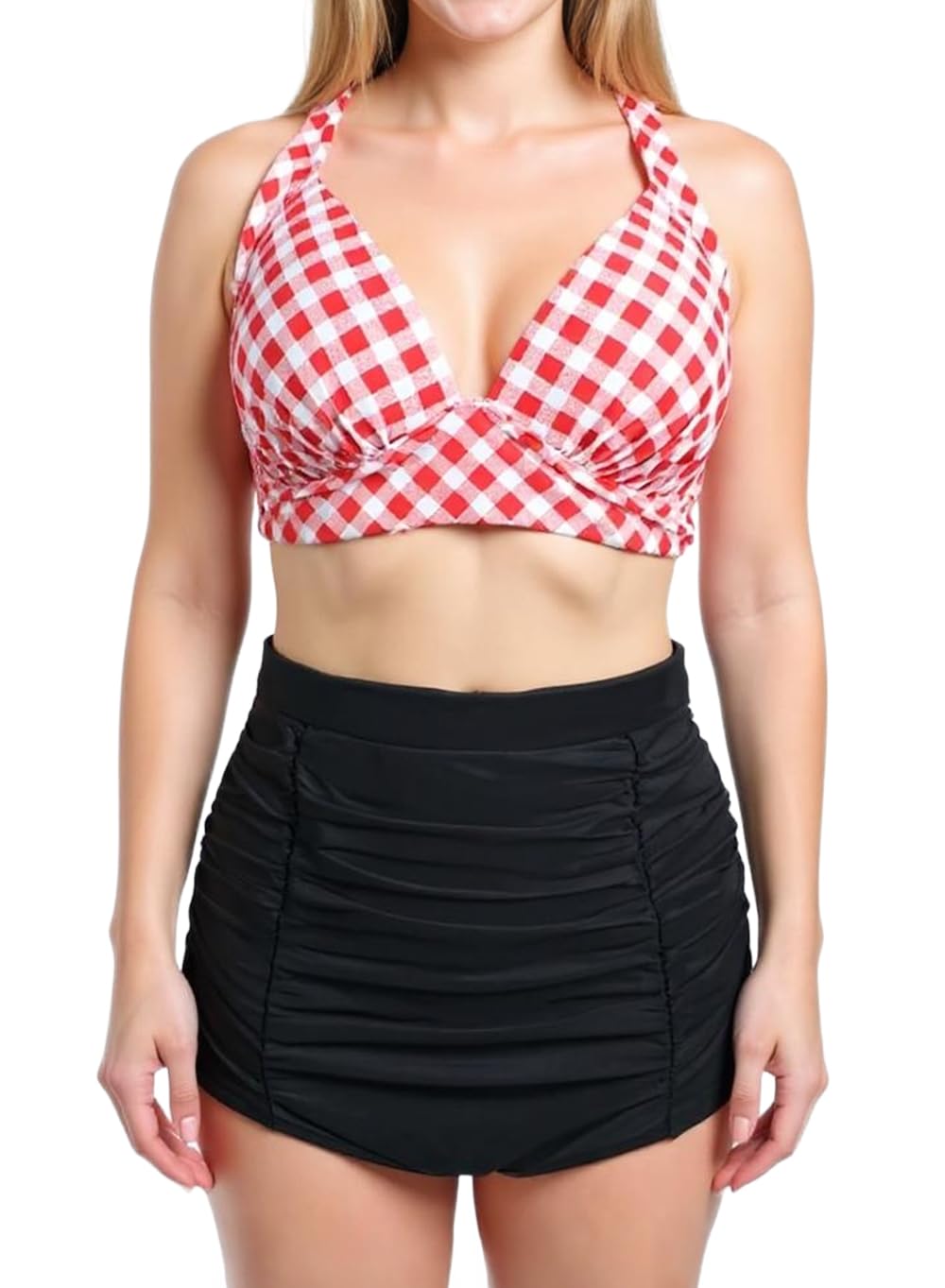 Bslingerie® Women Retro Vintage Push Up High Waisted Bikini Swimsuit Plus Size