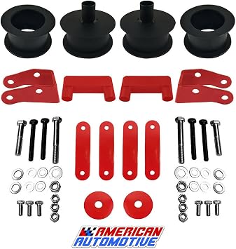 Wrangler JK Full Lift Kit Red 3" Front + 3" Rear Steel Coil Spacers + Shock Extenders Suspension Leveling Kit 2WD 4WD