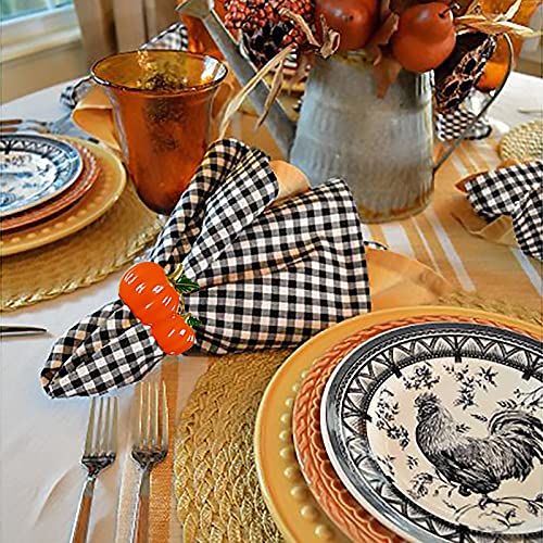 Thanksgiving Pumpkin Napkin Ring Holders,Fall Napkin Ring Holders Orange Pumpkin Metal Napkin Rings Bulk For Thanksgiving,Dinner Parties,Weddings,Family Gatherings （Orange Pumpkin） #TOP2