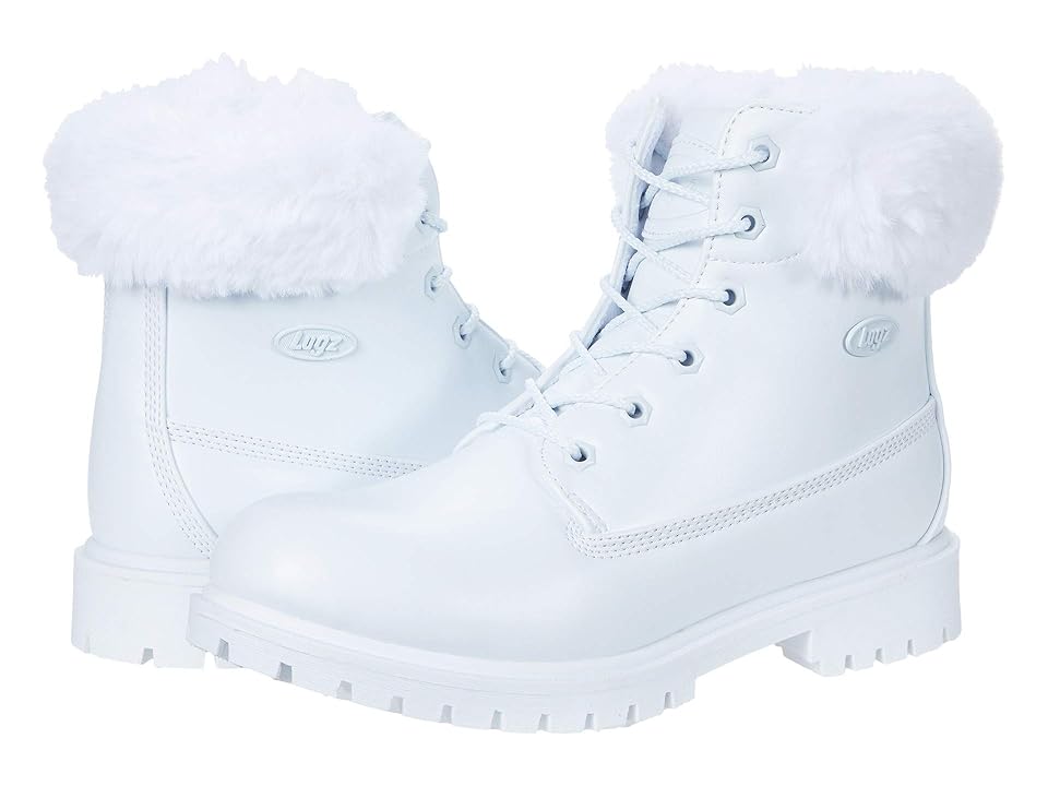 Lugz Rucker Hi Fur (White) Women's Boots INTERNATIONAL SHIPPING