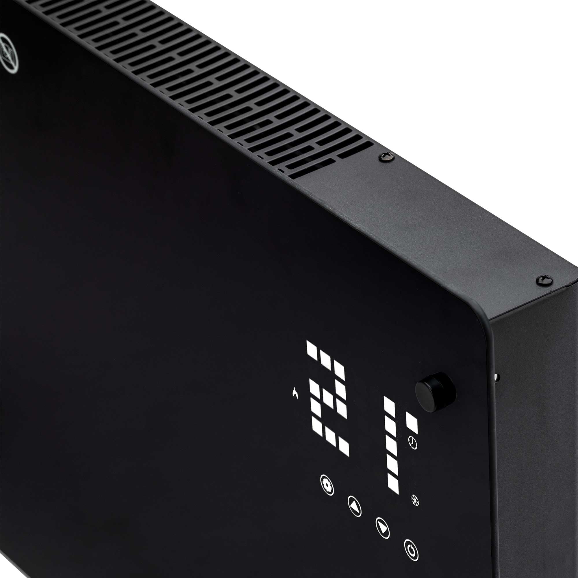 JATA JCRW2520 - Radiador Eléctrico WIFI Bajo Consumo Cristal 2000 W. 5-50ºC. 2 Potencias. Temporizador 24h. Instalación pared o suelo. 77x77x38,5cm. Conectividad WIFI y APP