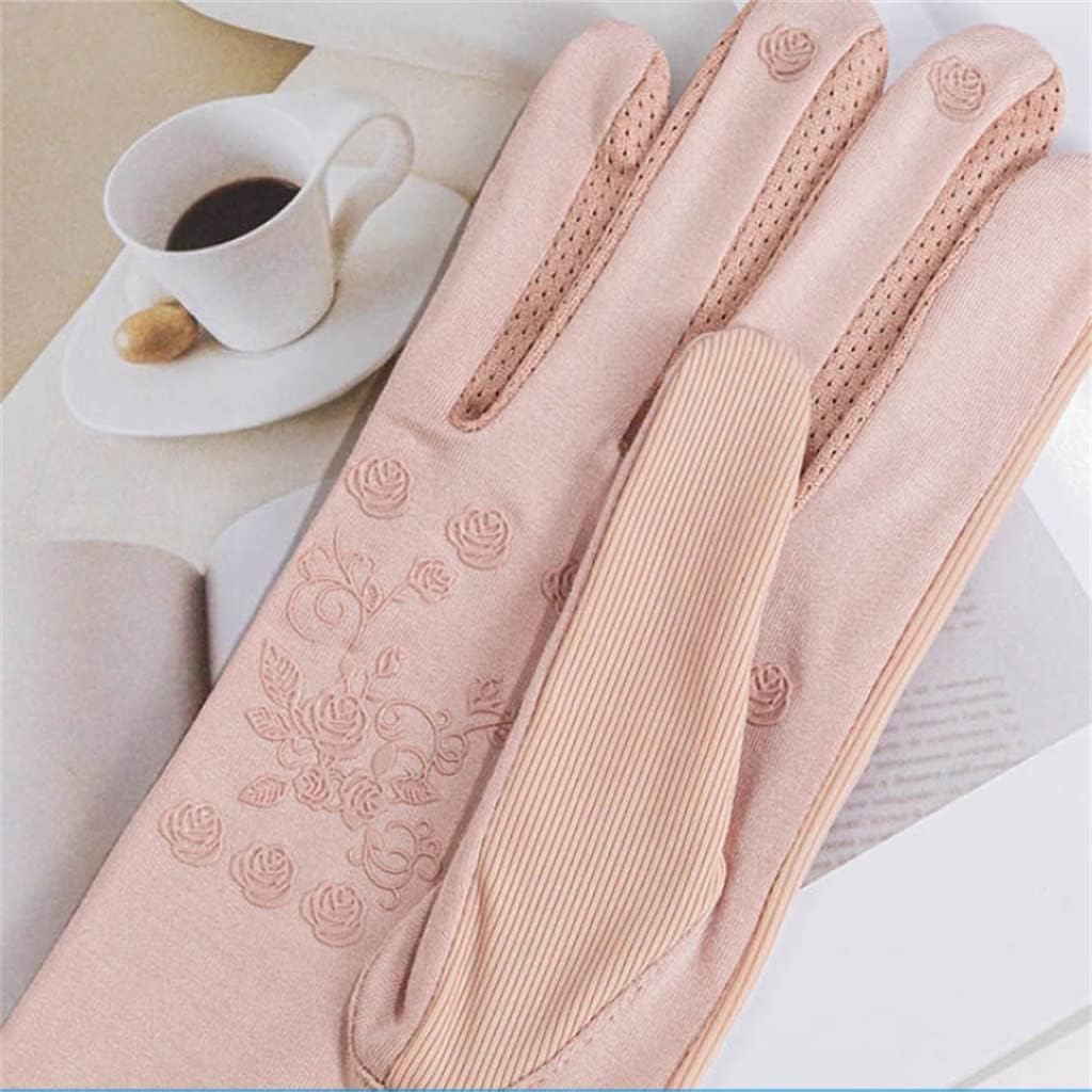 Touch Screen Gloves Cotton Lace Women's Loop Hollow Mesh Driving Riding