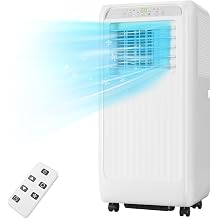 8,000 Btu Portable Air Conditioner - Cools Up to 350 Sq.Ft., Easy Install With Wheels, Led & Remote Control, 24Hr Timer, Washable Filter, Fast Cooling