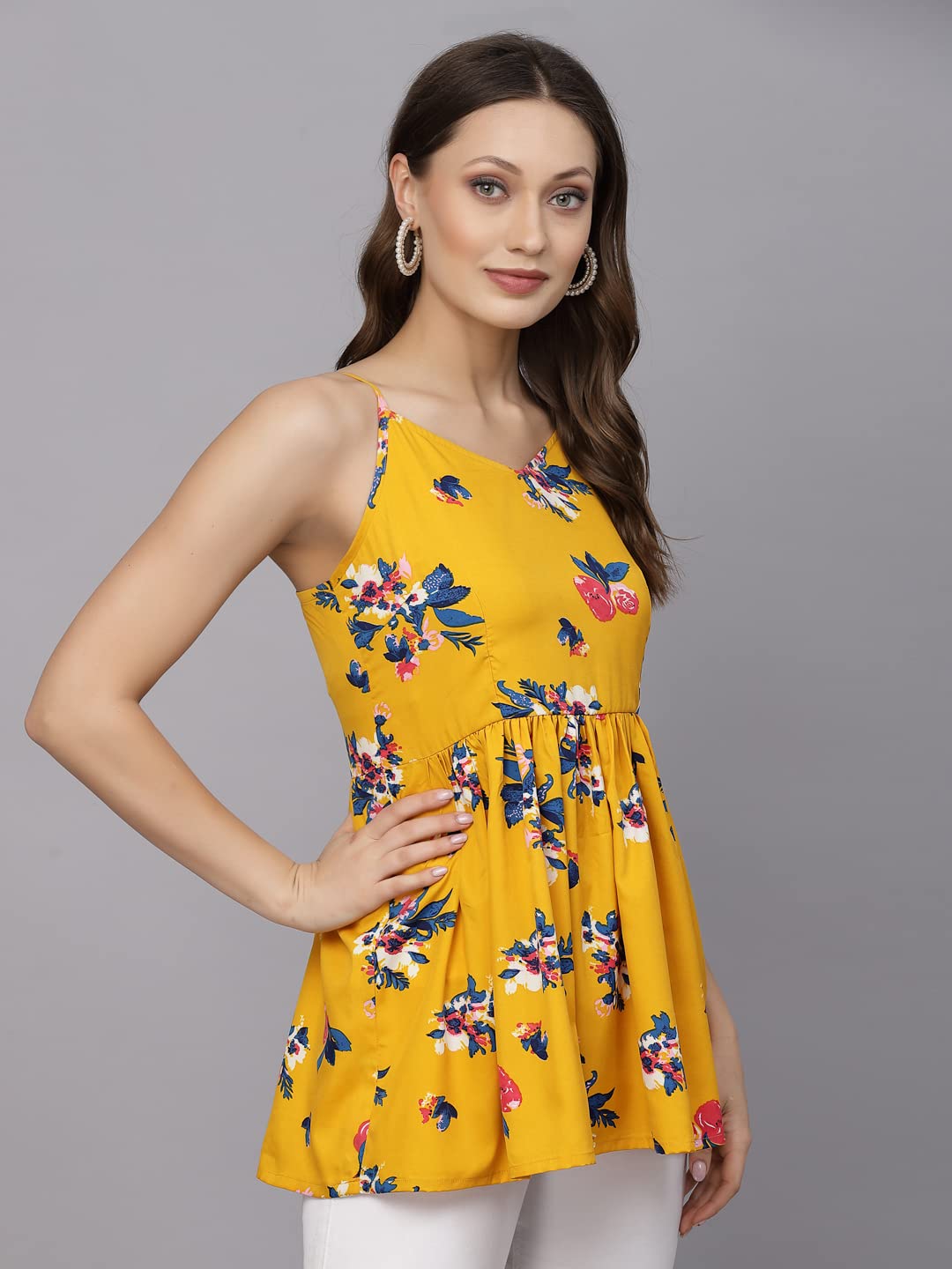 Lookmark Women's Crepe Top || Dress(Sdpl-Sd636-S) Yellow