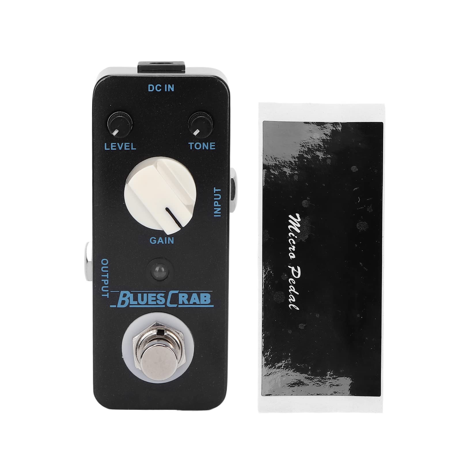 Pedale effetto Blues Crab Classic Overdrive Mini accessorio per strumento singolo Pedale effetto chitarra con guscio in metallo nero per musicisti chitarristi