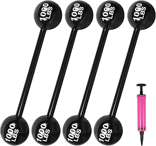 4 PCS Giant Inflatable Dumbbell Barbell,Funny Carnival Circus Birthday/Halloween Party Decorations Fake Weights Cosplay Props Party Supplies,Blow Up Strongman Costume Photo Booth Props Accessory
