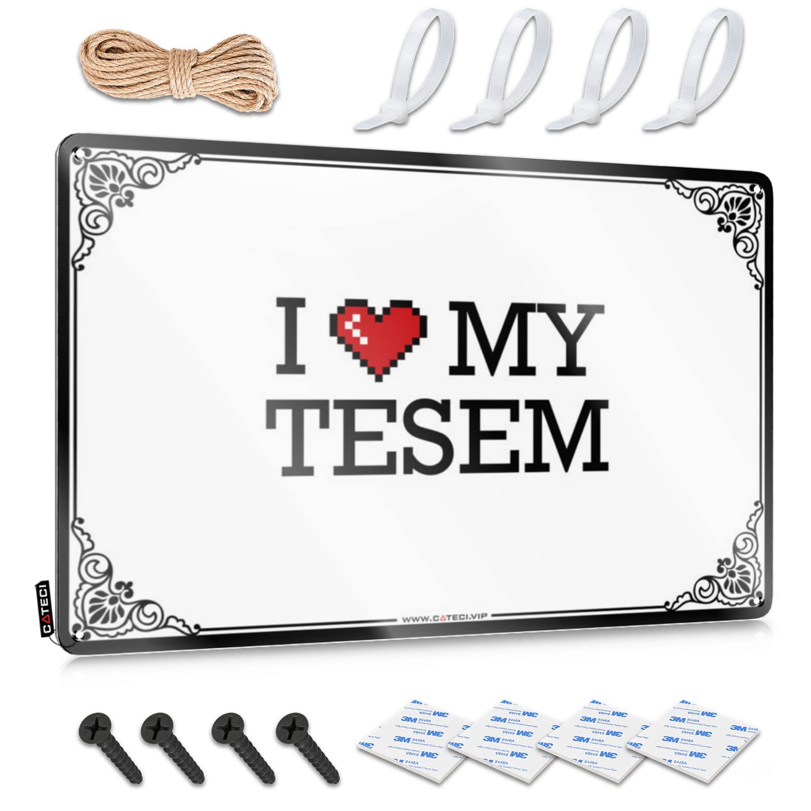 Fzfn Colour Tin Wall Decor Novelty Indie Room Decor Home Decor - I Love My Tesem Custom Rustic Style Artwork For Ranch(30X40cm)