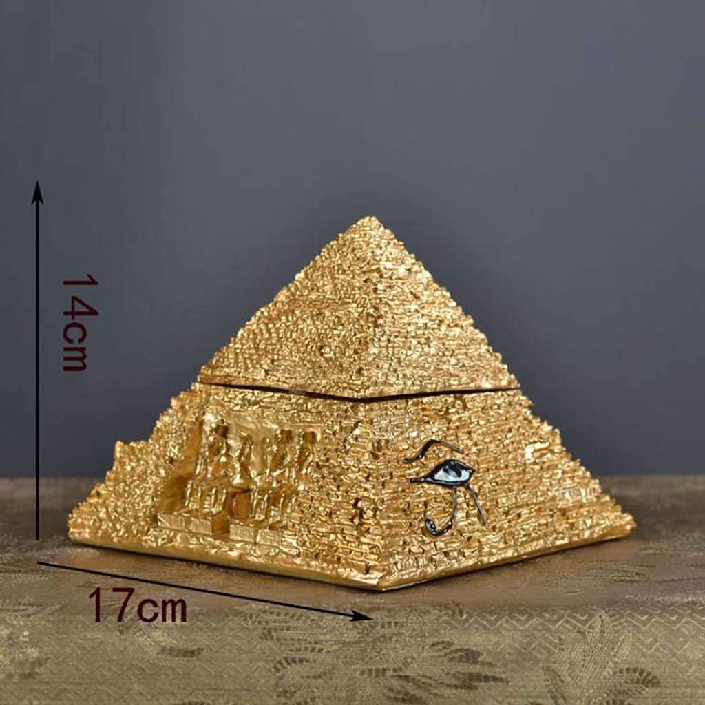 Garneck Mini Piramide Model Vintage Egyptische Piramide Beeldje Standbeeld Sculptuur Feng Shui Piramide Gouden Ornament Voor Geschenken Aquarium Terrarium Zen Zand Tuin Accessoires