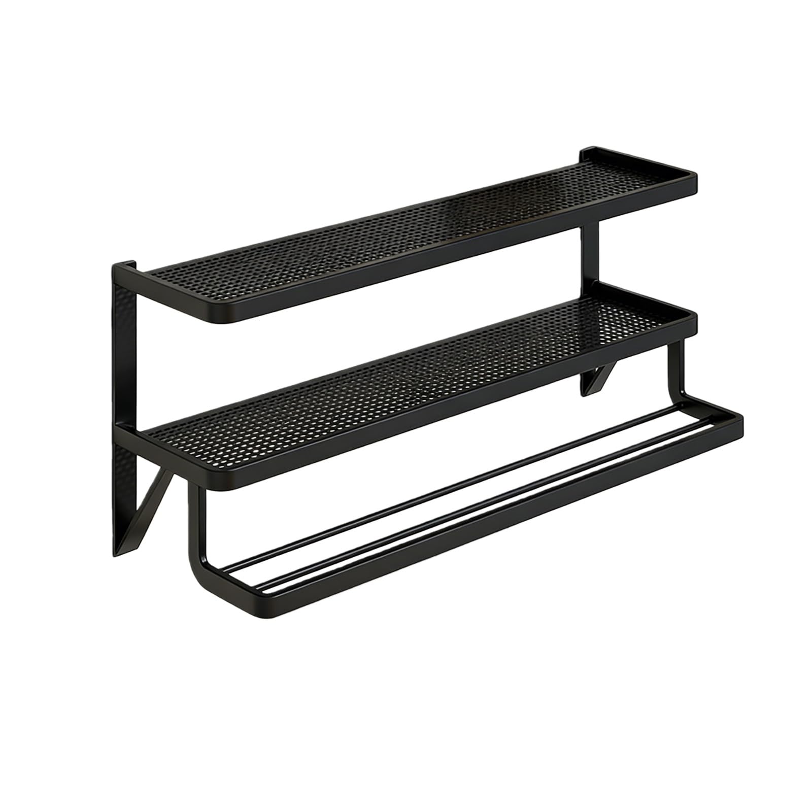Doble Capa Cubre Radiadores, Soporte Radiador Pared, Estante Flotante, No Requiere Instalación, Resistente al Calor, con Perchero, para Dormitorio(Black,50cm/19in)