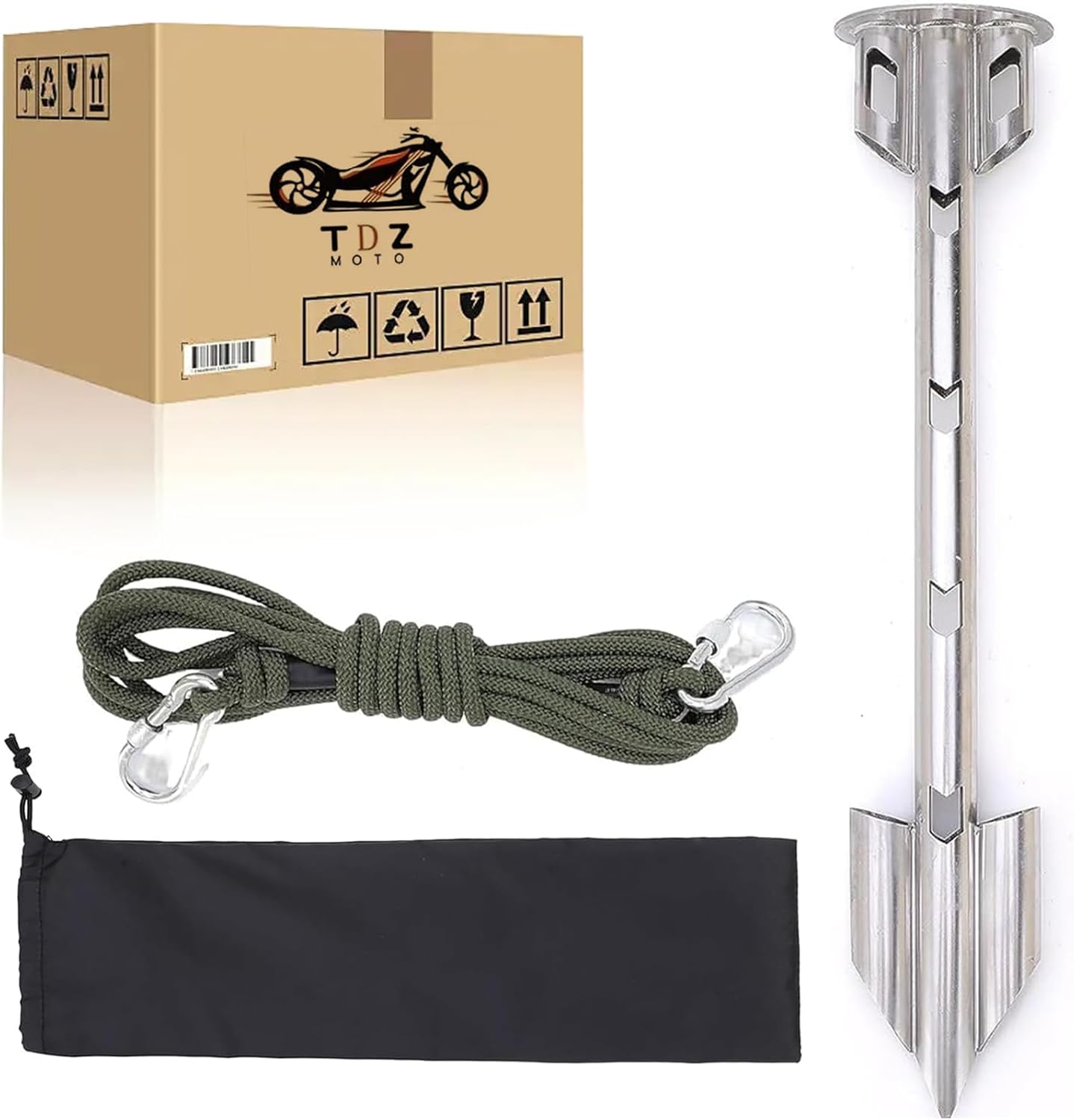 TDZ 17'' Stainless Steel Anchor，Boat Anchor, Kayak Anchor Jet Ski Anchor PWC Anchor Shallow Water Anchor, Sand Anchor for Small Boat Pontoon Canoe Kayak Anchor System Safety Kit
