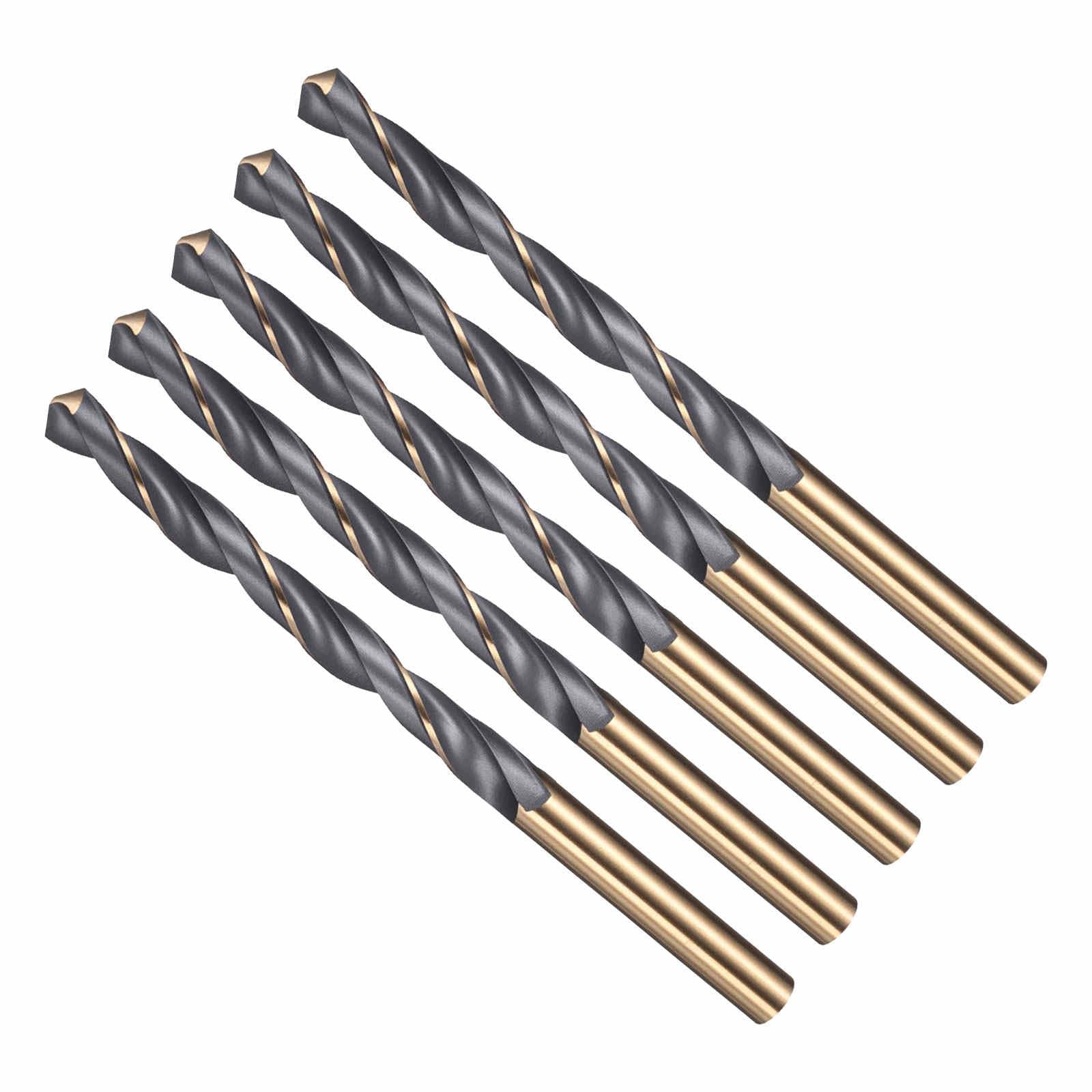 CoCud Drill Bit, 7mm Cutting Diameter, 4341 HSS Jobber Bits Gold and Black 118° Cutting Angle