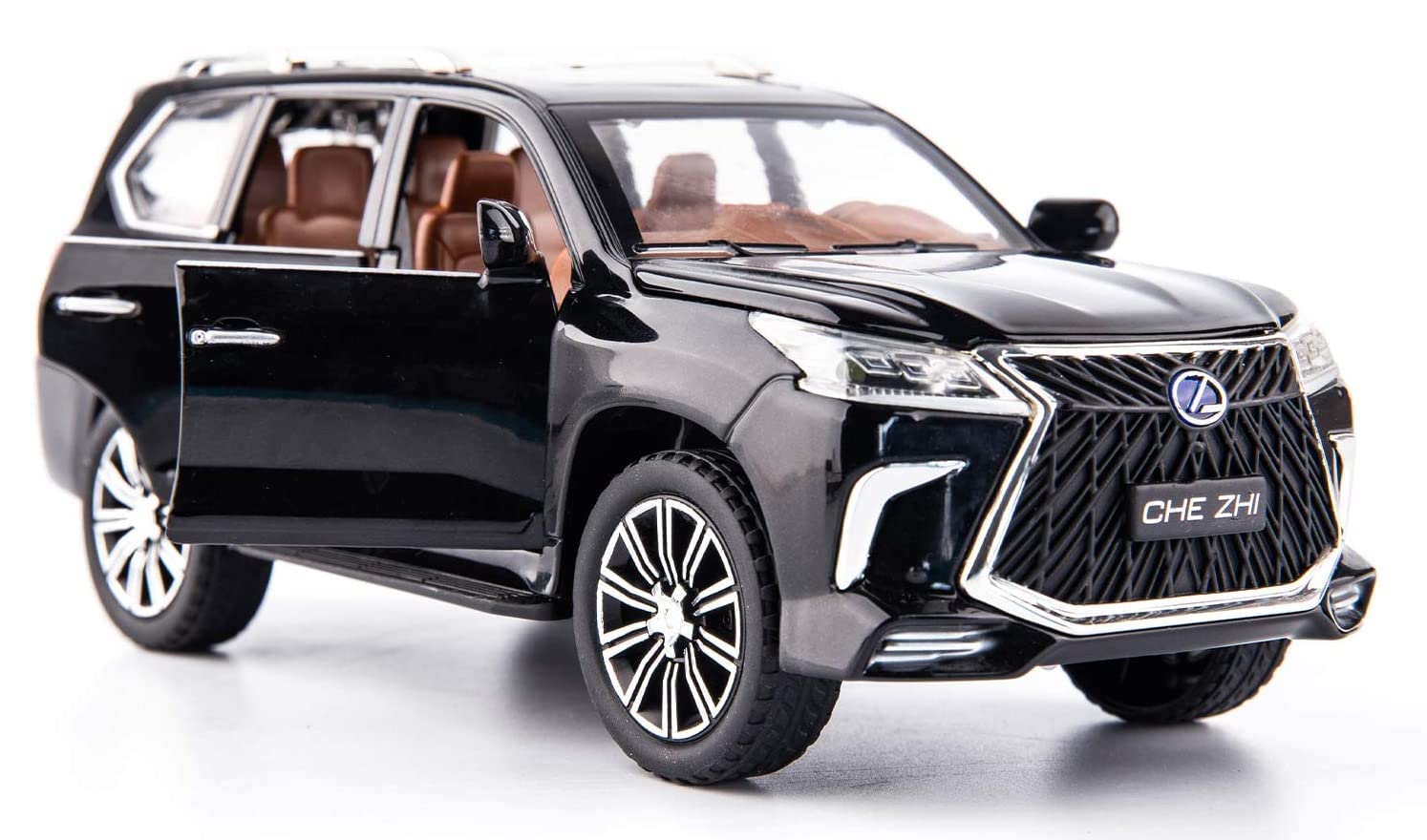 Invite Enterprise Exquisite Car Model 1:24 Lexus 570 Off-Road in Luxury SUV Model Car, Zinc Alloy Pull Back Toy car with Sound and Light for Kids Boy Girl Gift - Multicolor