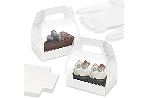 20 Pack Clear Gable Boxes for Candy, Dessert, and Gift Packaging