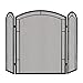 FGDSA Spark Guard Fire Screen 3-panelowy ekran kominkowy, duża łukowa osłona przeciwpożarowa, żelazo, na zewnątrz, metalowa dekoracyjna siatka, czarne kute żelazo, ogniowe panele strażackie