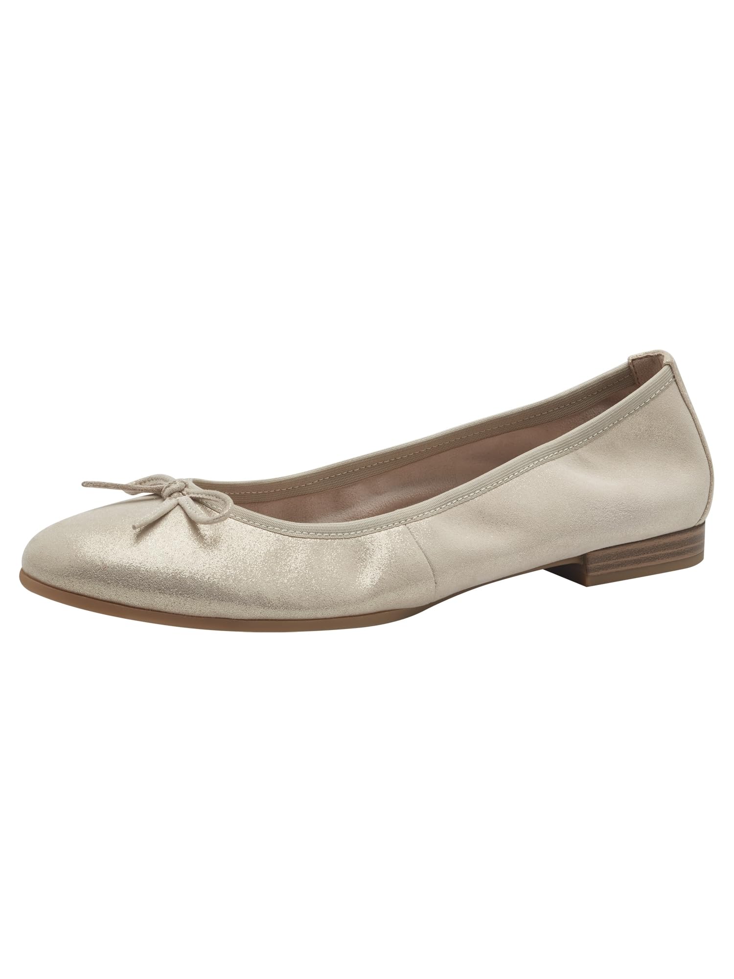 Tamaris Leather Ballet Pumps Unisex Champagne Size 39