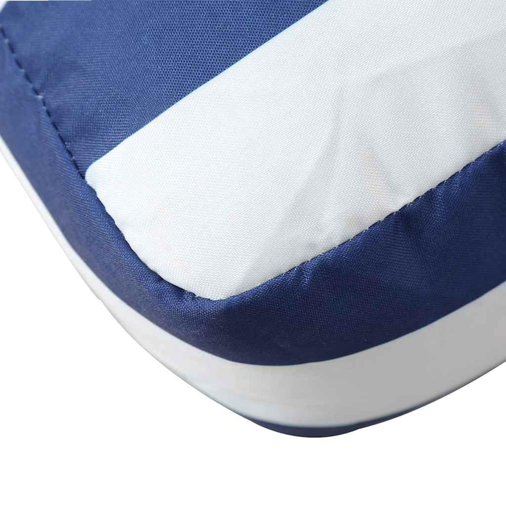 Cuscino per pallet, 80 x 80 x 12 cm, blu e bianco, a righe, per mobili in pallet e divano da giardino, comodo cuscino in tessuto robusto per esterni e interni, grande cuscino da pavimento