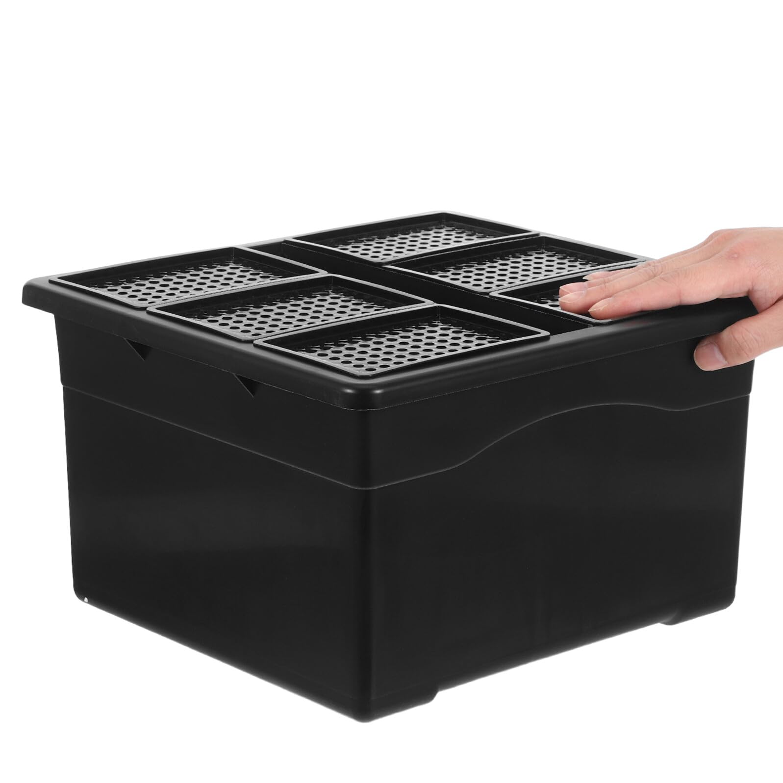 UPKOCH Set de 6 Jardineras Hidropónicas de Plástico Resistente 96 Orificios para Cultivo Hidropónico Interior Contenedor para Plantas Acuáticas Bandeja para Germinación en Laboratorio