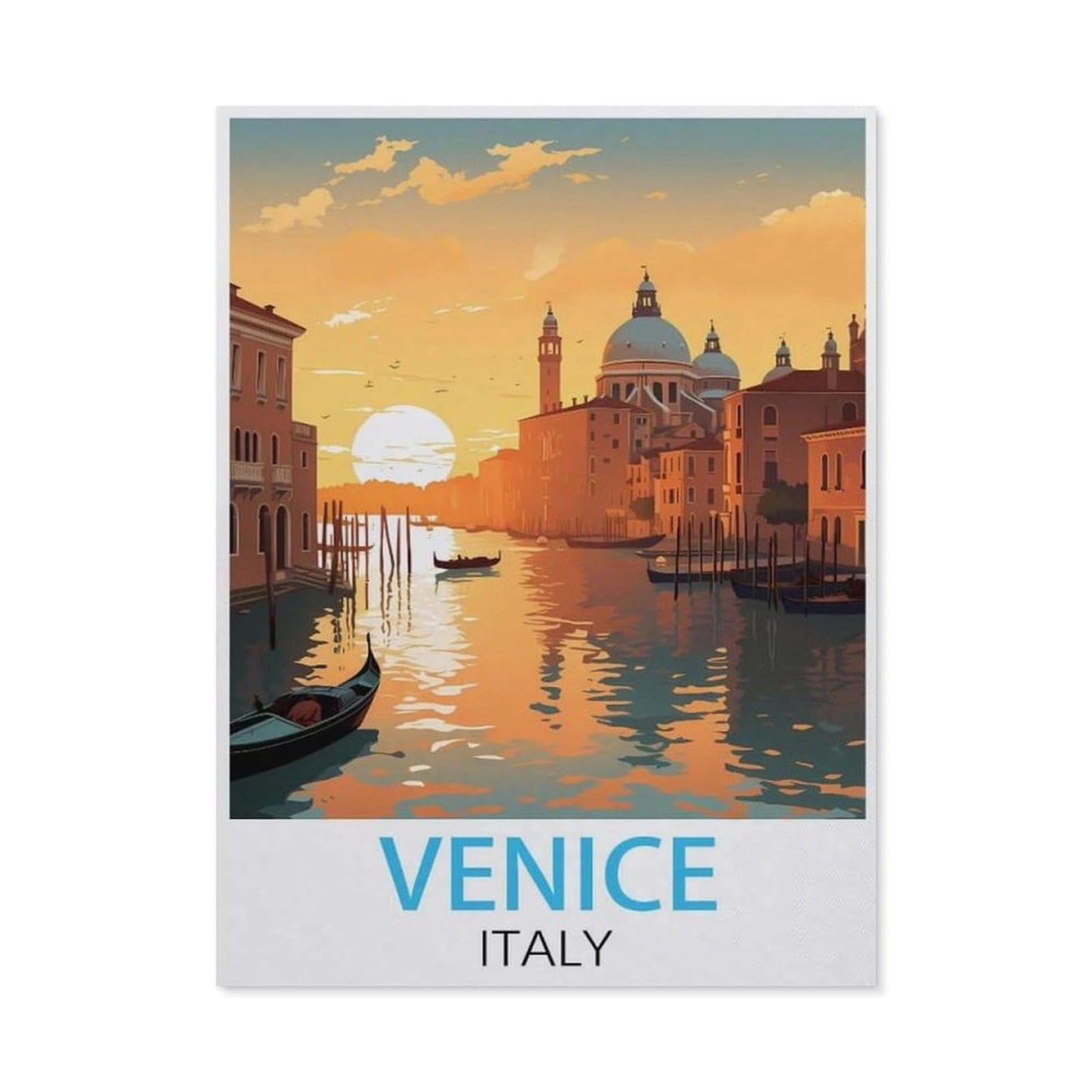 GSBRSNTS Paint by Numbers，Venice Italy Vintage Travel Posters，Exquisite Oil Painting by Numbers Kits for Beginners(20x30cm-M21