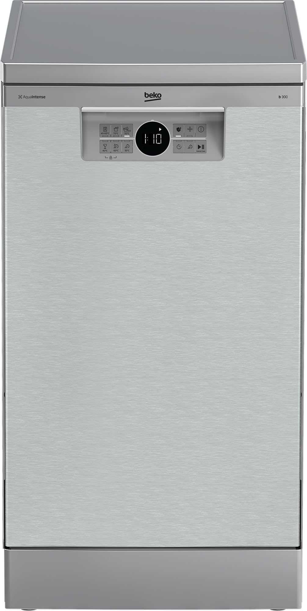 BEKO - BDFS26020XQ - Lavastoviglie Slim, Classe E, 10 coperti, Display Digit, Colore Inox, 46dBA, Consumo d'Acqua per ciclo 8,7 litri