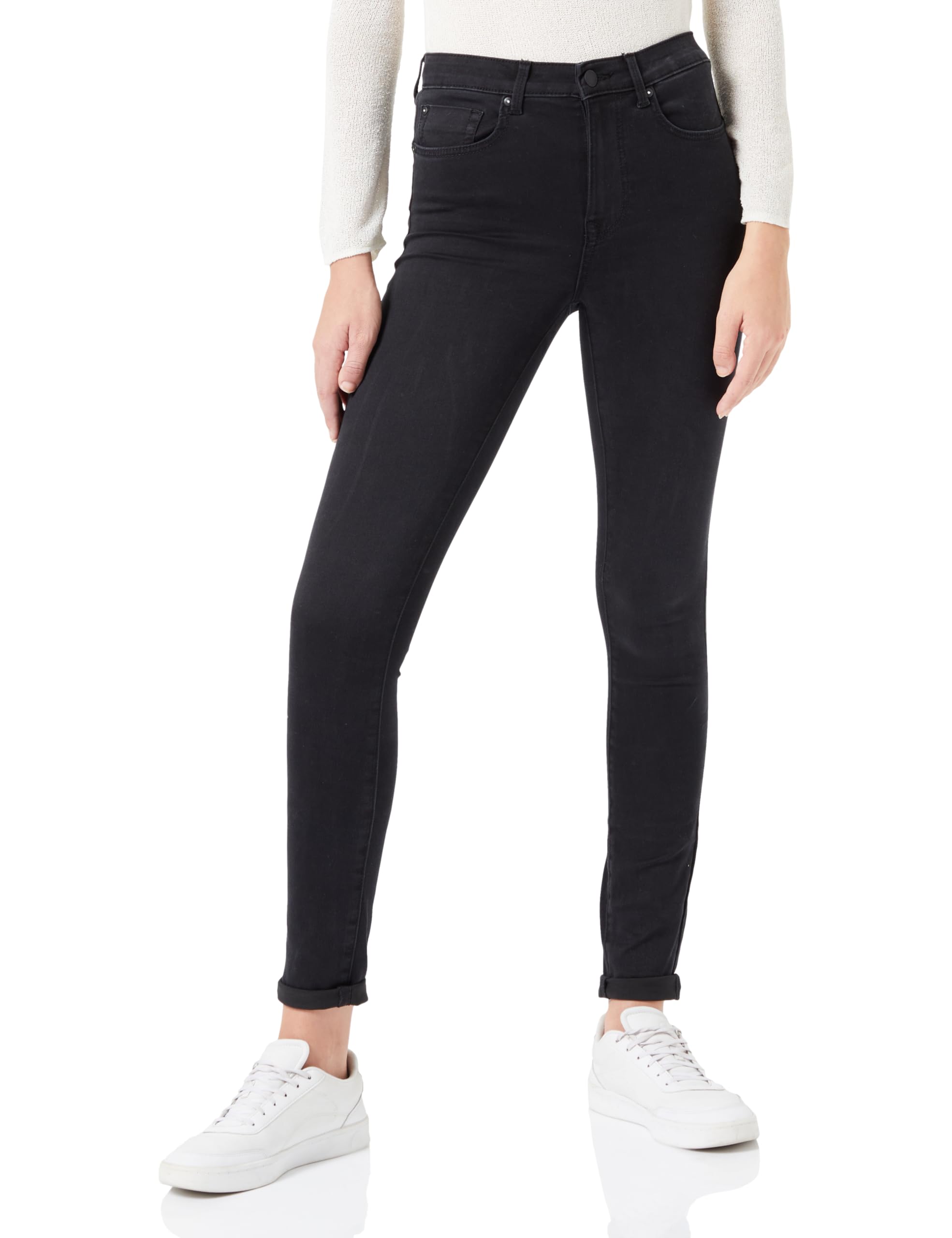 ONLY Women's Onlpower-Royal Hw Push Up Skinny DNM EXT Jeans, Black Denim, XS/ 30L