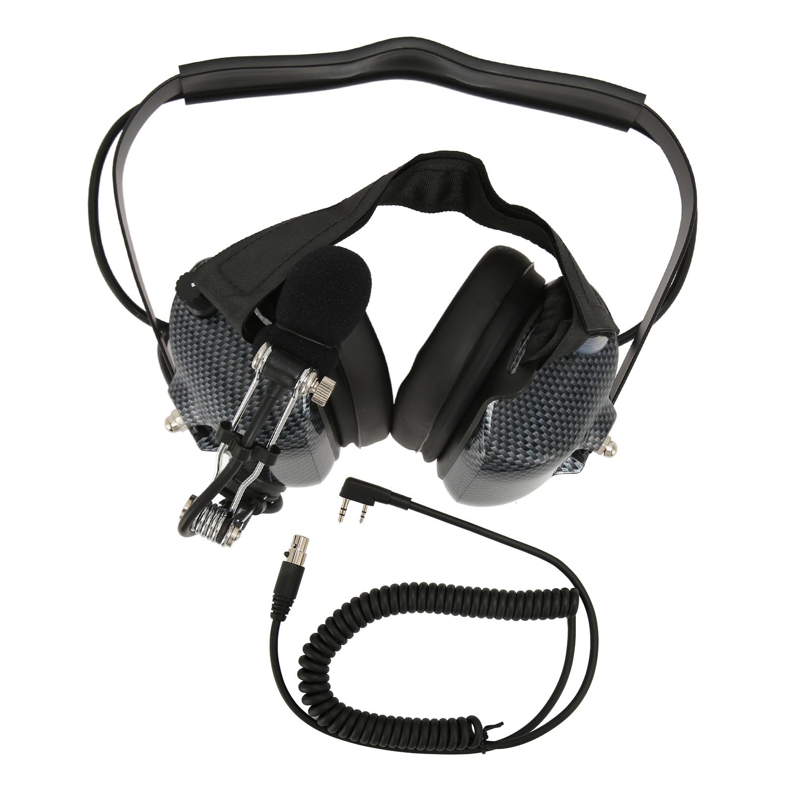 Cryfokt Luftfahrt-Headset, Professionelles Zwei-Wege-Funk-Headset mit 24 DB NRR-Gehörschutz und Geräuschunterdrückendem Mikrofon, für Renn- und Industrieanwendungen