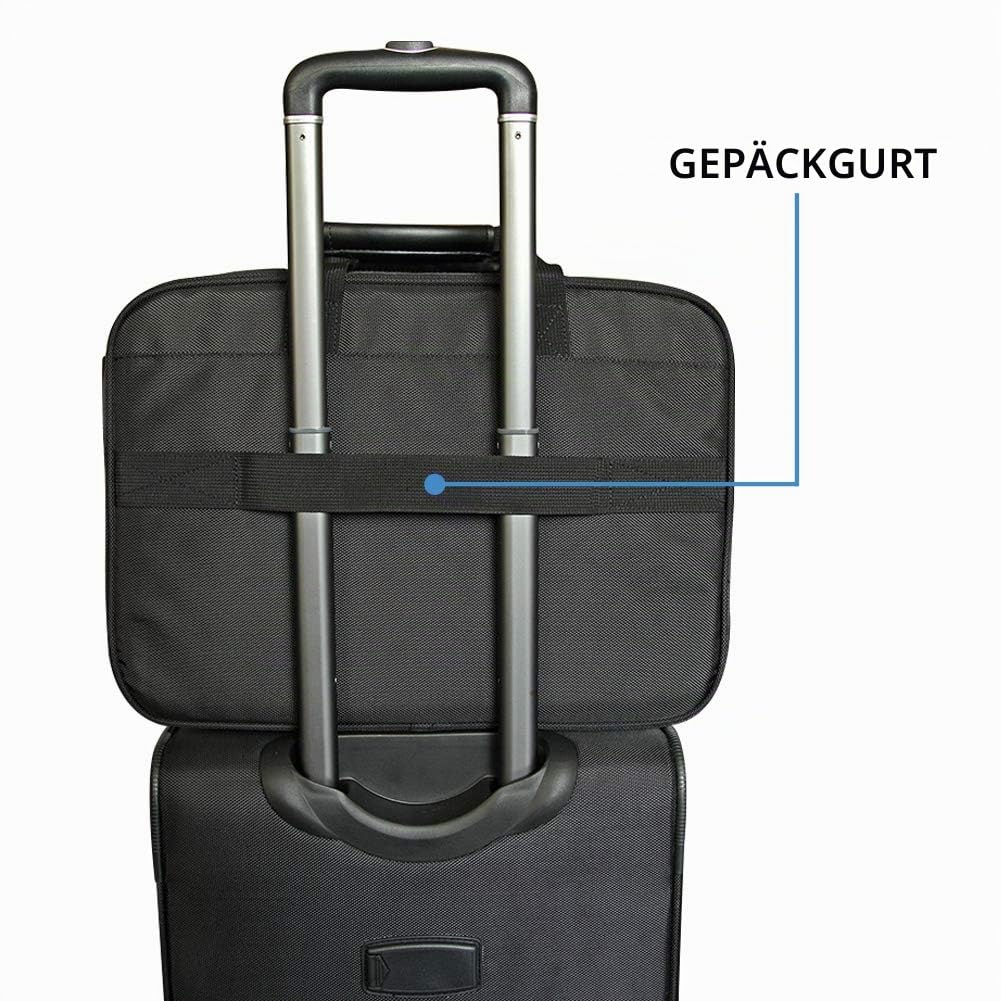 KROSER Laptop Tasche XXL 18,5 Zoll Wasserabweisend Umhängetasche Erweiterbar Business Aktentasche Schwarz
