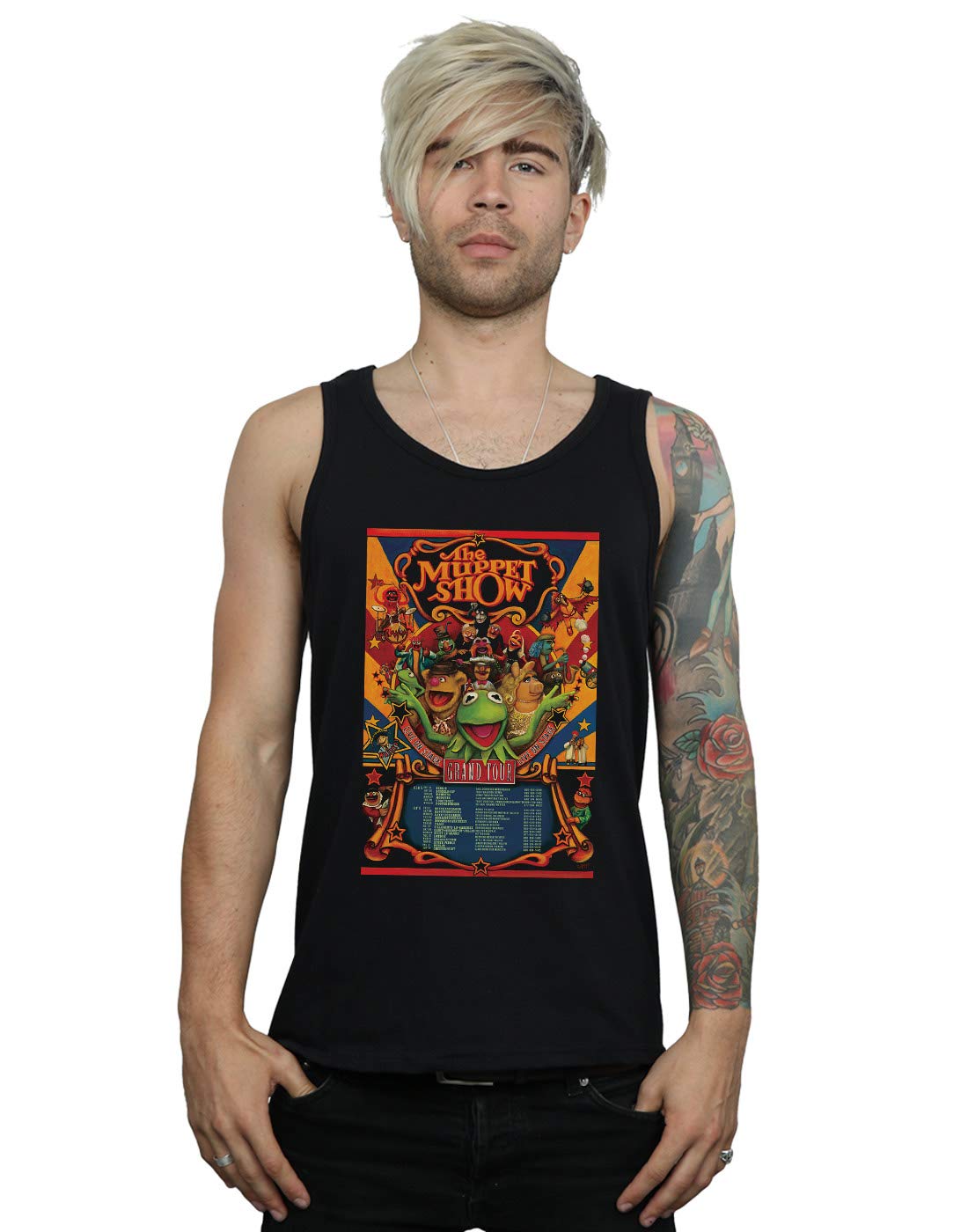 Absolute Cult Men's Black Disney The Muppets The Muppet Show Poster Vest Large