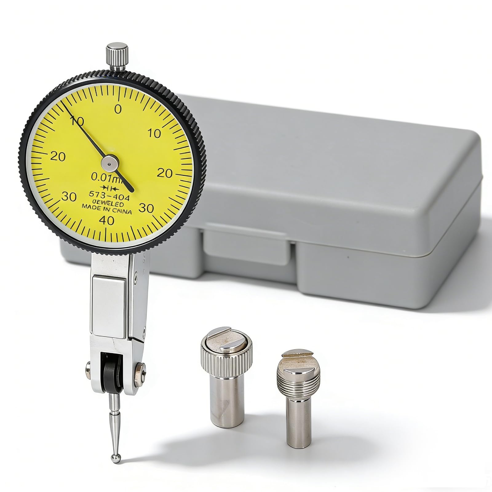 Comparateur De Précsion Mecanique, 0-0,8mm/0,01mm Indicateur De Test De Cadran, Jauge Indicateurs à Cadran à Flexible Levier Pour Calibration Mesure D'Objets étroits Ou Concaves