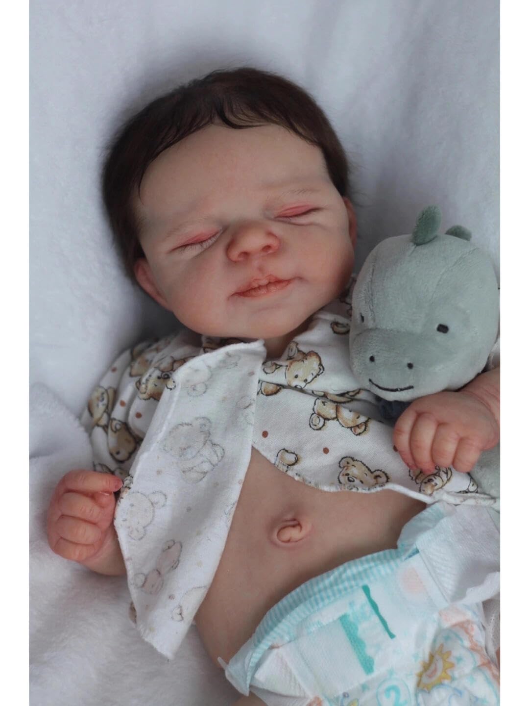 RXDOLL Realistyczne lalki Reborn Baby Lalki silikonowe na całe ciało dla dziewczynki 45 cm pełne silikonowe realistyczne noworodka lalka bobas realistyczne reborn niemowlęta lalki prawdziwe życie jak