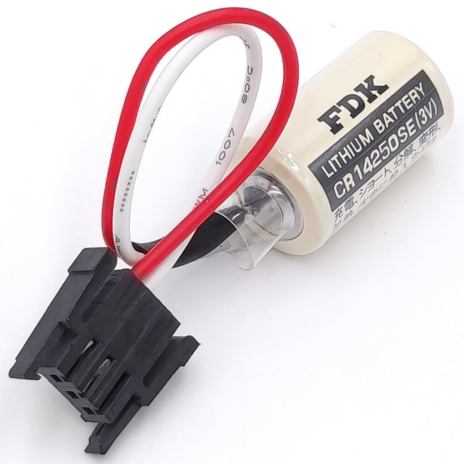 3個入り) CR14250SE 3V 1800mAh リチウム電池、PLC バッテリーバックアップ電源 (黒プラグ付き) 対応