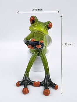 カエルの置物座っている彫刻 置物カエル座っている彫刻