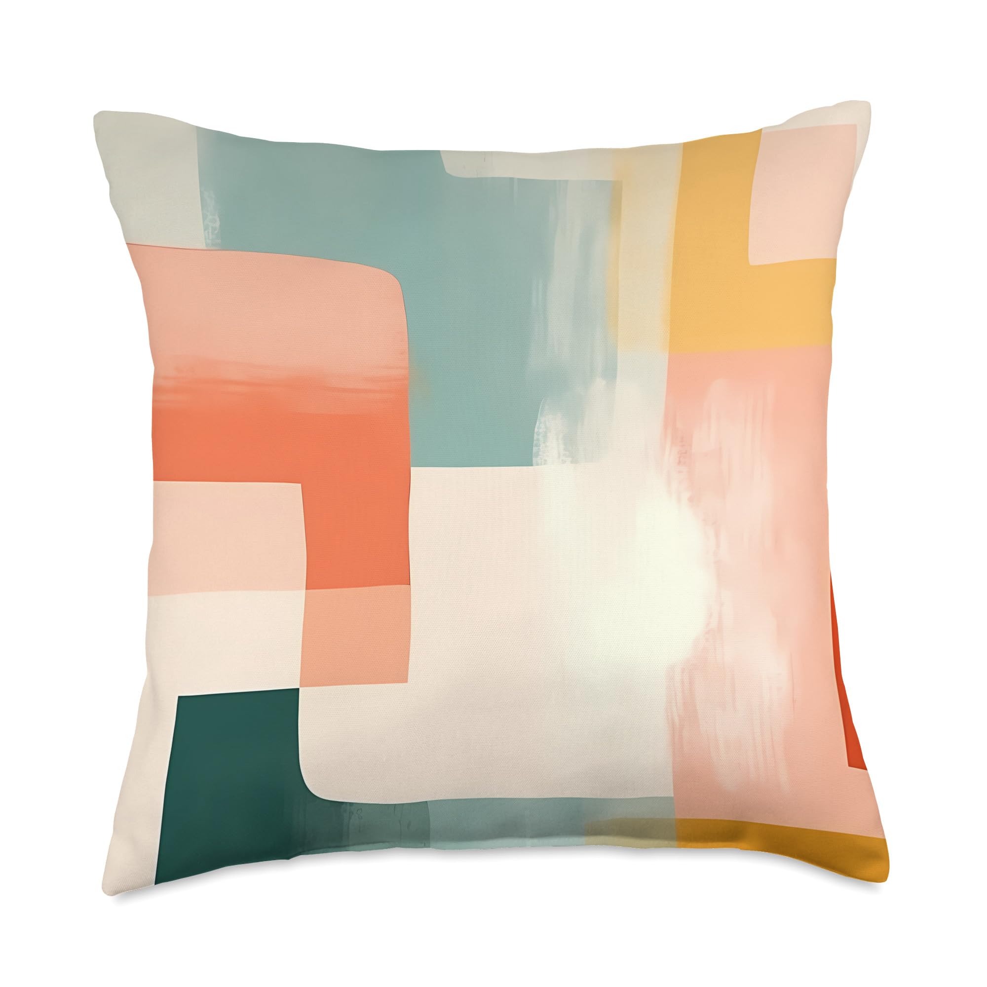 Abstract Pastel Colors Minimalist Modern Soft Calming Tones Throw Pillow, 18x18, Multicolor