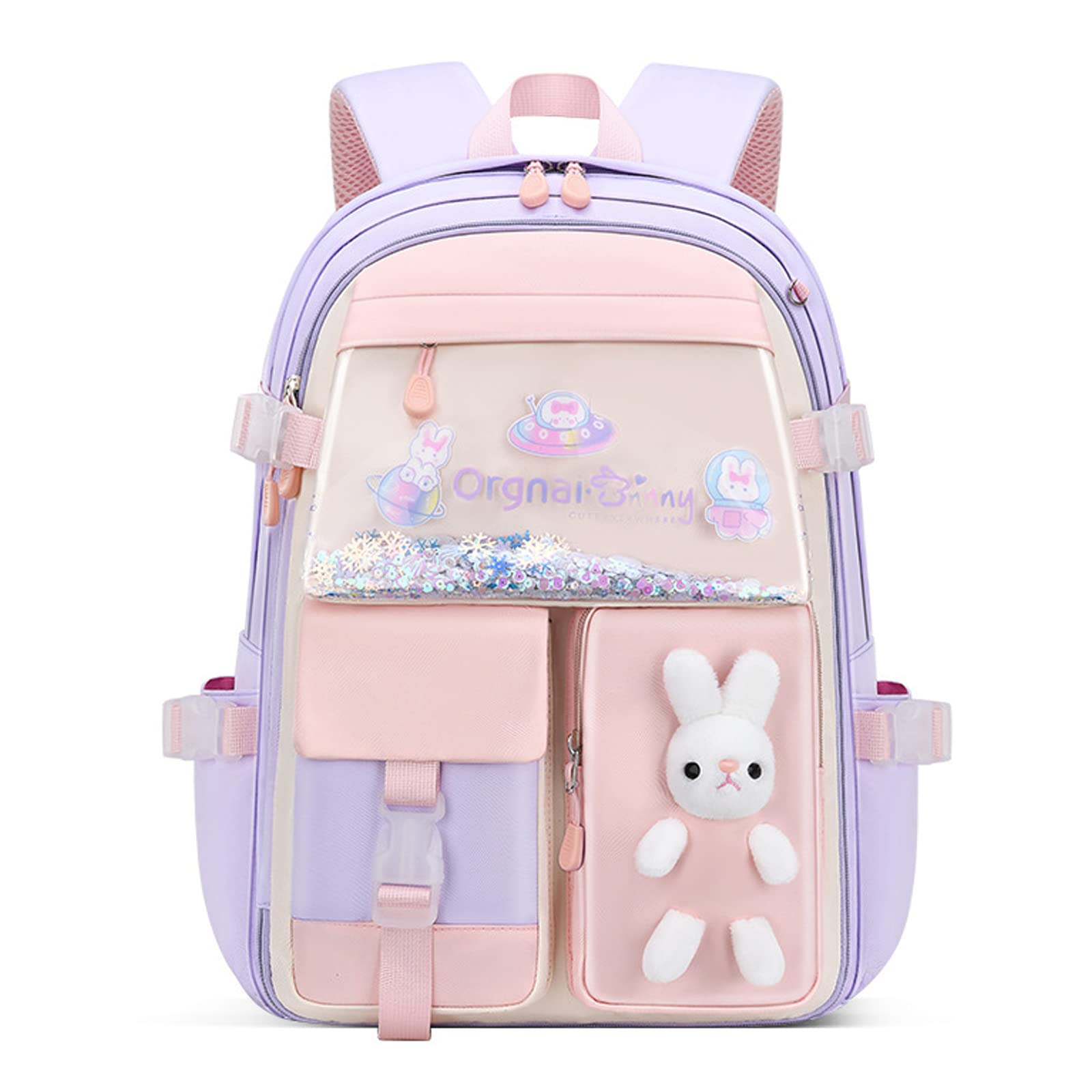 WYCY Mochila para Niñas Mochila Linda Arena Movediza Nevera Puerta Mochila Escolar Mochila Escolar Kawaii de Gran Capacidad Mochila Impermeable para Niñas