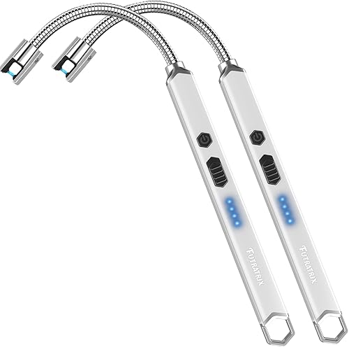 Miniatura 7 de Encendedor electrónico de vela de arco, resistente al viento, sin llama, recargable por USB, encendedor eléctrico (1 unidad, negro)