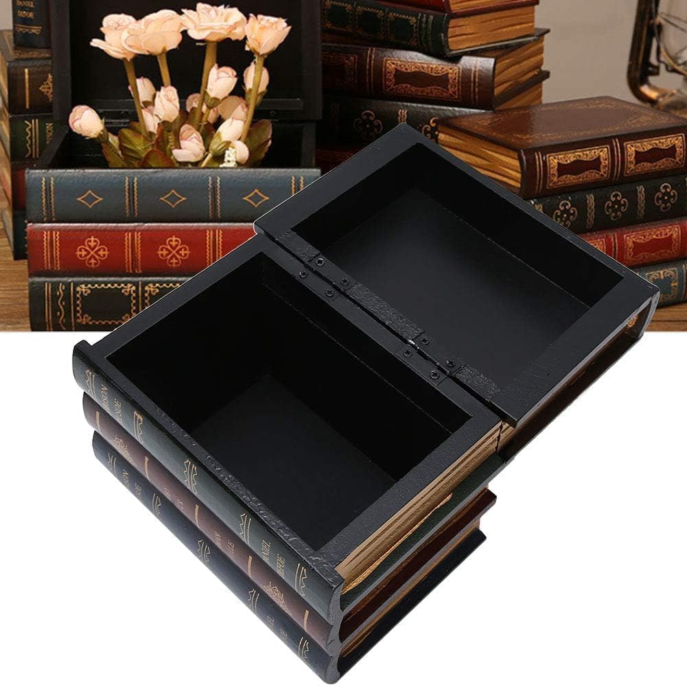 Boîte Livre Décorative En Bois - Faux Livre Rangement Bijoux Style Antique