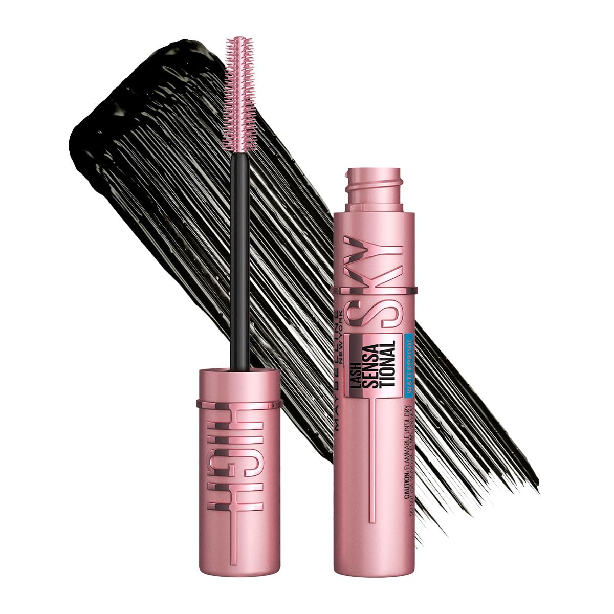 Maybelline Mascara de pestañas Sky High A prueba de agua, 6ml - Brinda alargamiento y volumen hasta por 12H, fórmula con extracto de bambú, levanta las pestañas desde la raíz, no deja grumos, waterproof - A Prueba de Agua