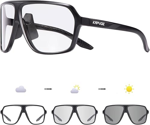 KAPVOE Gafas de ciclismo fotocromáticas para hombres y mujeres, gafas de sol deportivas MTB para ciclismo, protección UV