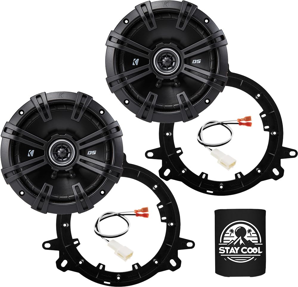 KICKER Speakers 6.5 inch for Toyota Corolla 2001-2008 Upgrade Kit - Pair of DS Series with Adapters and Harness, Coaxial 6 1/2 Car Audio Front Door