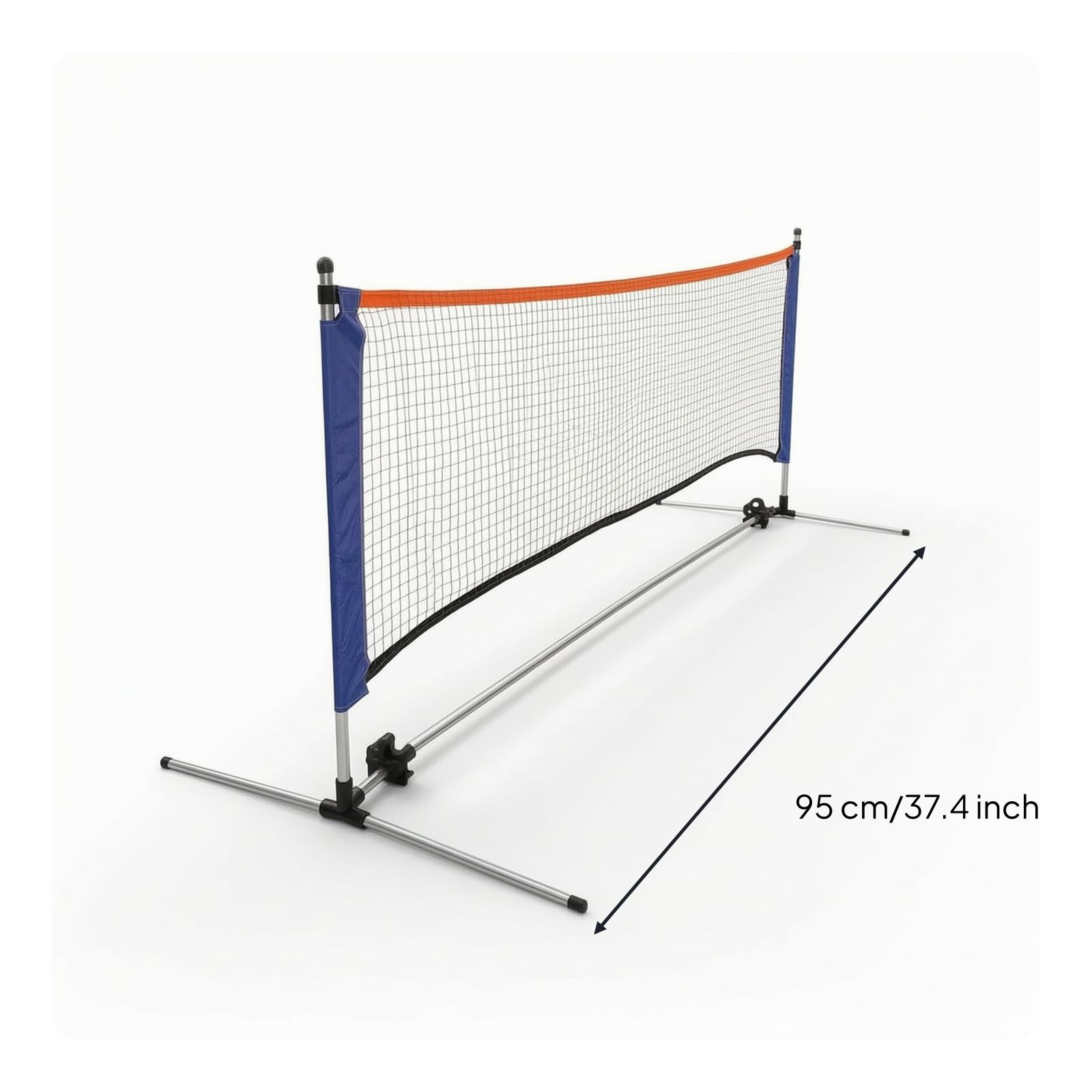 Rete Sportiva Portatile Rete Allenamento Rete Pratica Rete Paracolpi Struttura in Acciaio Inossidabile con Piedini Stabilizzatori E Angoli Imbottiti